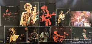 Collage of live rock band performance photos